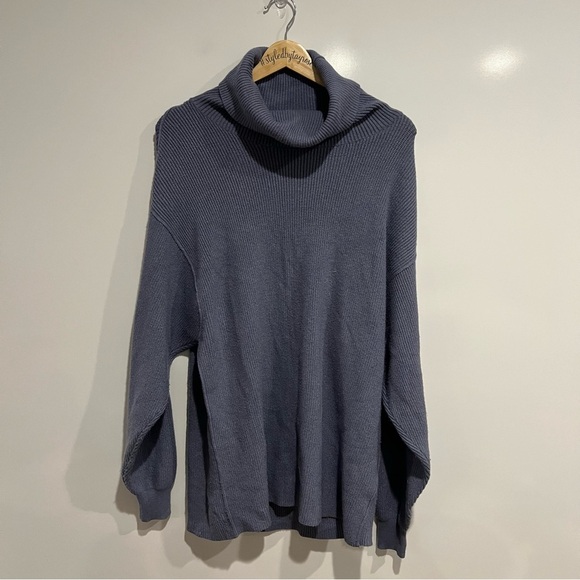 Free People Softly Structured Knit Turtleneck Sweater Cloud - Picture 2 of 9